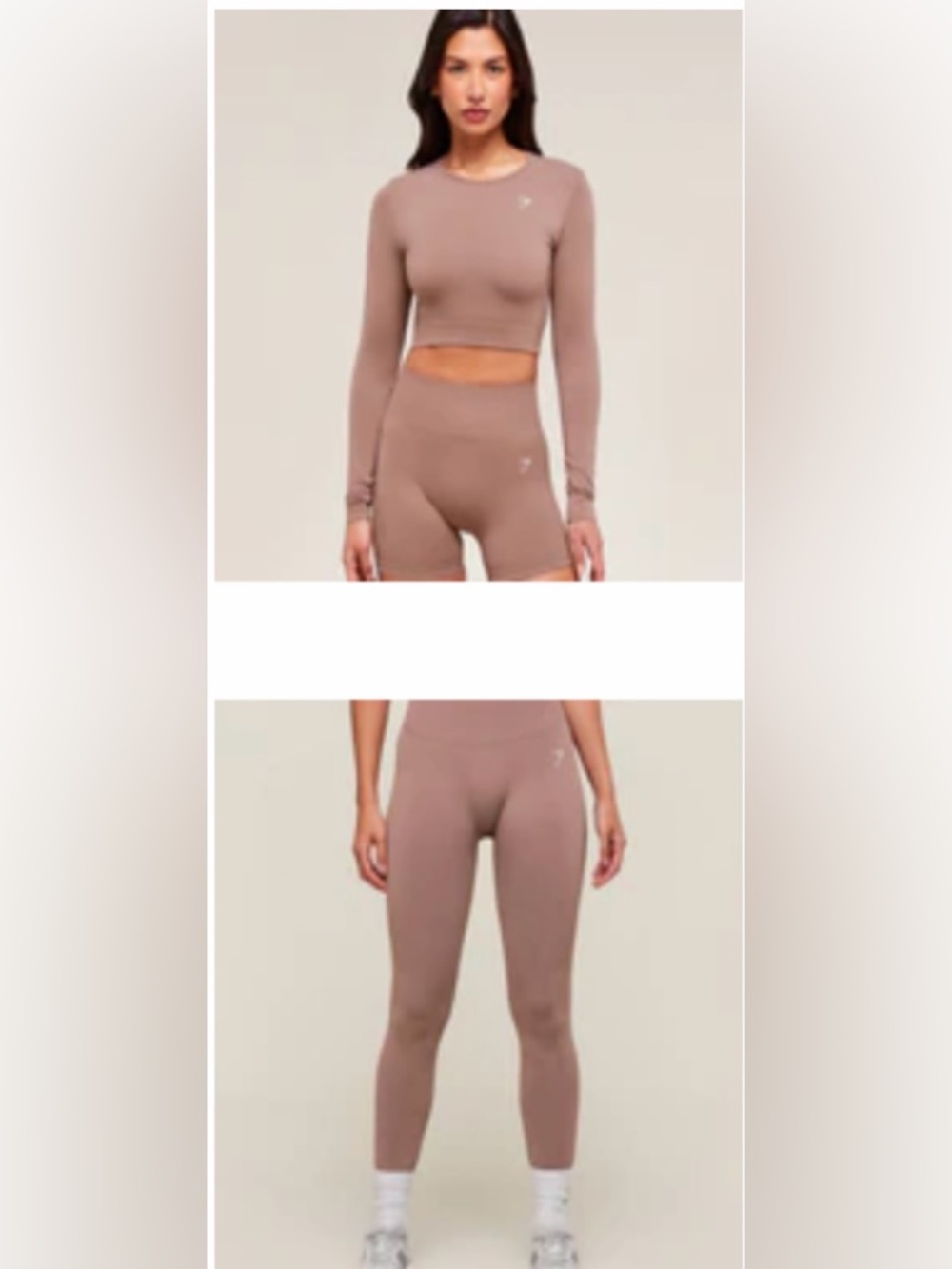 Gymshark Everyday Seamless SET Long Sleeve Crop Top & Legging- Chestnut Pink